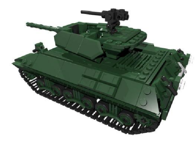 Custom BlueBrixx Fahrzeug GMC M10 Wolverine Panzer Modell aus Steckbausteinen 