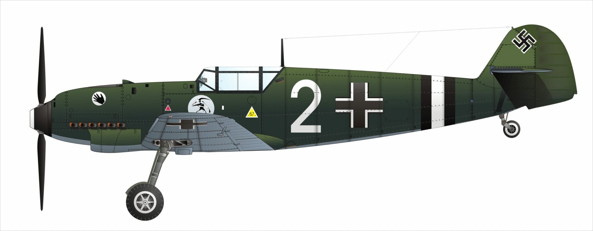 illustration messerschmitt bf109seitenansicht